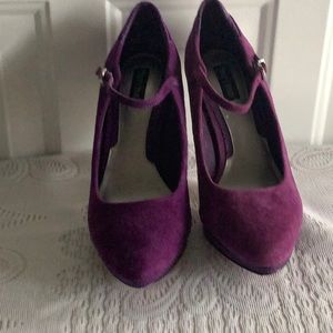 Soft Purple Suede Maryjanes heels.